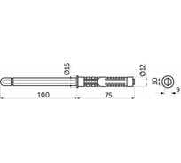 Полкодержатель AKS врезной, 10x100 мм 47539