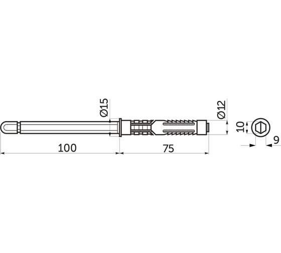 Полкодержатель AKS врезной, 10x100 мм 47539 1
