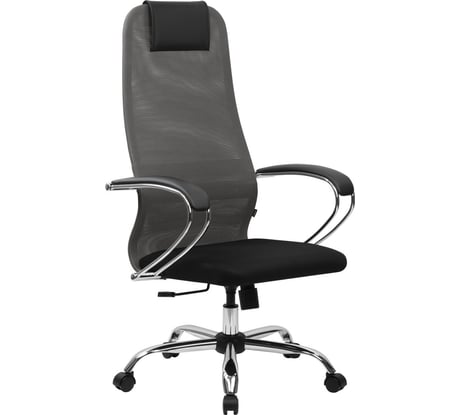 Кресло офисное BRABIX Premium Ultimate Ex-800 хром, плотная двойная сетка Х2, черное/серое 532912