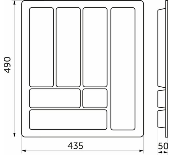 Вкладыш шуфлядный PL COMFORT 50/490, белый, фактический размер 435x490 мм 20077