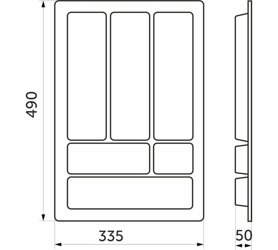 Вкладыш шуфлядный PL COMFORT 40/490, металлик, фактический размер 335x490 мм 26084
