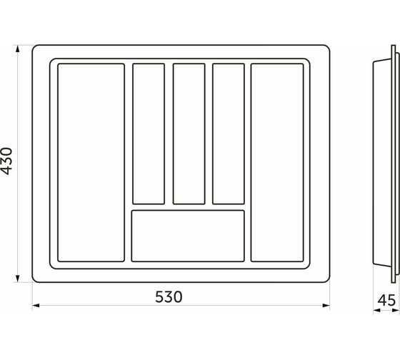 Вкладыш шуфлядный PL STANDARТ 60/430, белый, фактический размер 530x430 мм 13470