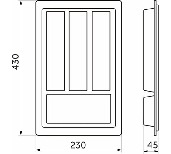 Вкладыш шуфлядный PL STANDARТ 30/430, металлик, фактический размер 230x430 мм 13459
