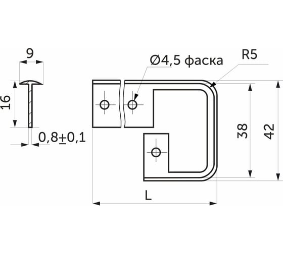 Планка к столешнице PL Egger соединительная 38 черная 57625