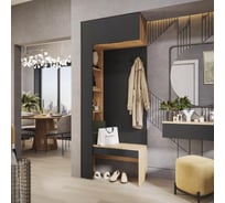 Секция комбинированная НМ для прихожей ТриЯ Асти дуб крафт золотой/антрацит 253791