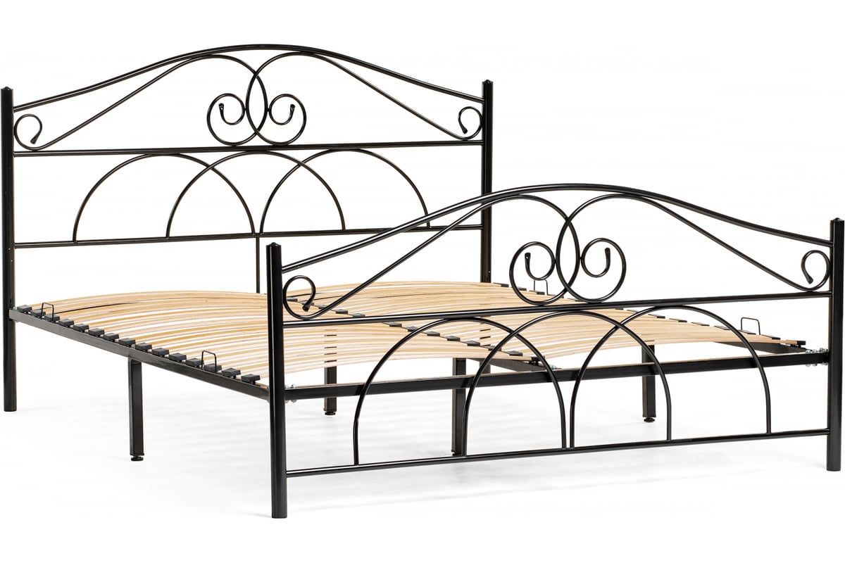 Двуспальная кровать Woodville Морика 160x200 черная 482083 - выгодная ...
