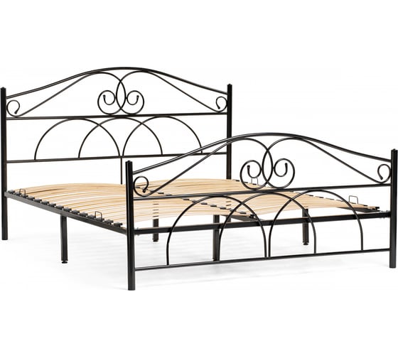 Двуспальная кровать Woodville Морика 160x200 черная 482083