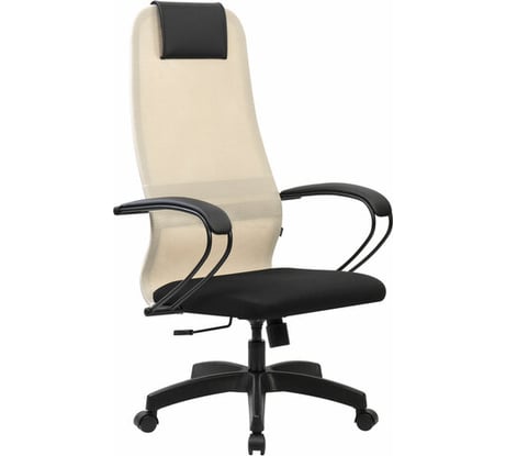 Кресло BRABIX Premium Ultimate Ex-800 пластик, плотная двойная сетка Х2, черное/бежевое 532916