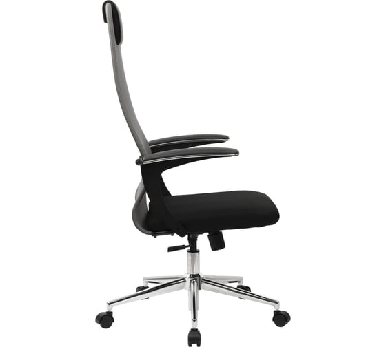 Офисное кресло BRABIX Premium Ultimate Ex-801 хром, плотная двойная сетка Х2, черное/серое 532918