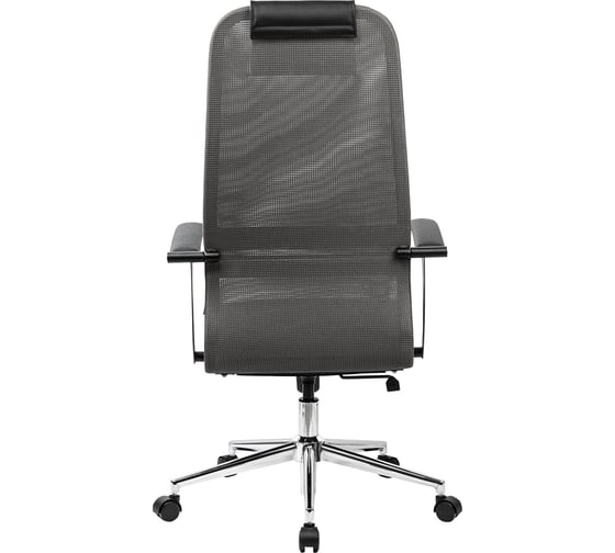 Офисное кресло BRABIX Premium Ultimate Ex-801 хром, плотная двойная сетка Х2, черное/серое 532918