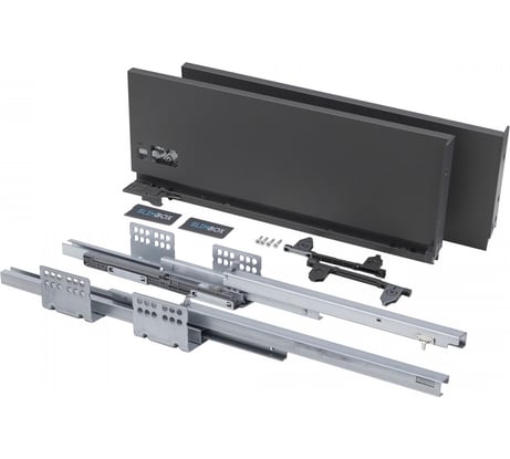 Система ящиков AKS Slimbox 175x400 мм, высокий, с доводчиком, графит, правый и левый 45763