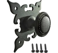 Ручка-кнопка Black Prince мебельная d25 на розетке(№9), черный Левша У8-1060.Ч