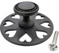 Ручка-кнопка Black Prince мебельная d25 на розетке(№10), черный Левша У8-1070.Ч