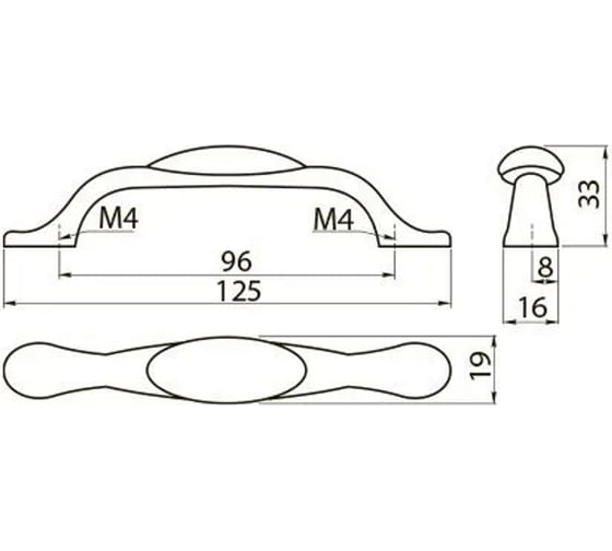 Ручка-скоба Brante FF Н0032430 96мм коричневый орнамент 606524