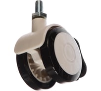 Поворотное колесо Brante D 50 мм на штыре М8 с тормозом обрезиненное белое/черное 104308