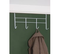 Вешалка надверная Доляна 4 крючка 32х4х16 см Моно цвет белый 1336949