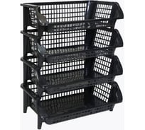 Обувница Color-x 4 яруса, черный 300200