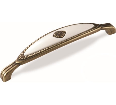 Ручка-скоба СЛОРОС бронза полированная/белый FS-138 128 бпб х