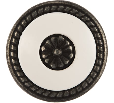 Ручка-грибок СЛОРОС олово старое/белый FB-027 000 осб х