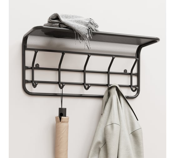 Вешалка ЗМИ с полкой Гранада 21 GRANADA 21 hanger with shelf черный ВСПГ21 Ч