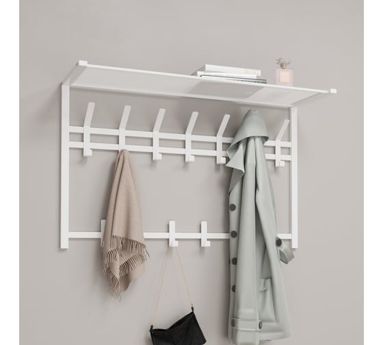 Вешалка ЗМИ с полкой 2-х ярусная Торонто 32, hanger with shelf белый ВСПТ32 Б