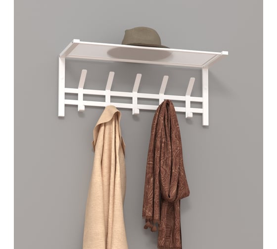 Вешалка ЗМИ с полкой Торонто 21, hanger with shelf белый ВСПТ21 Б