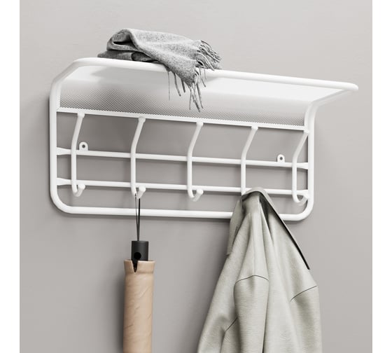 Вешалка ЗМИ с полкой Гранада 21 GRANADA 21 hanger with shelf белый ВСПГ21 Б