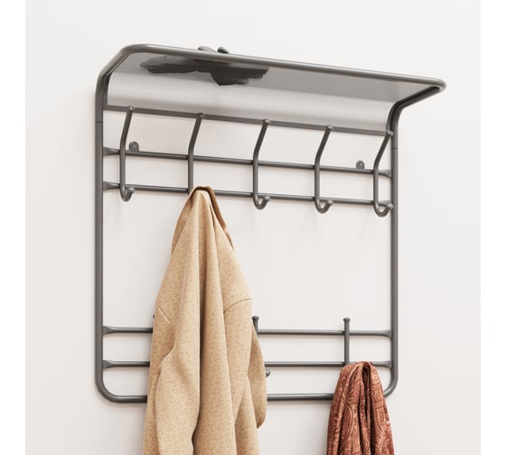 Вешалка ЗМИ с полкой Гранада 22 GRANADA 22 hanger with shelf графит ВСПГ22 Гр