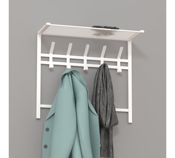 Вешалка ЗМИ с полкой 2-х ярусная Торонто 22, hanger with shelf белый ВСПТ22 Б