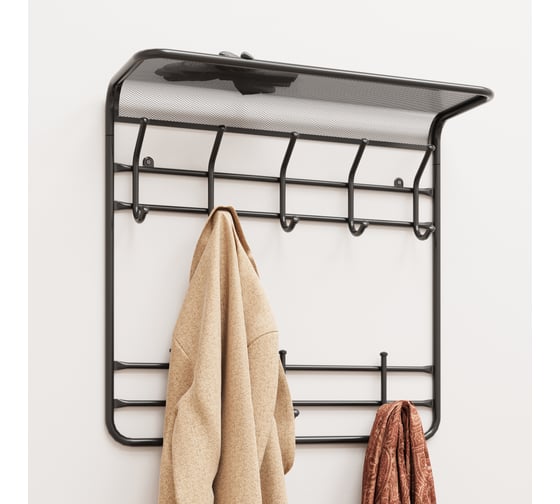 Вешалка ЗМИ с полкой Гранада 22 GRANADA 22 hanger with shelf черный ВСПГ22 Ч