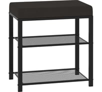 Банкетка ЗМИ Торонто 13S TORONTO 13S banquet&shoes цвет каркаса черный, цвет сиденья серый БТ13СЧС