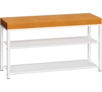 Банкетка ЗМИ Торонто 33С цвет каркаса белый, цвет сиденья горчичный БТ33СБГ