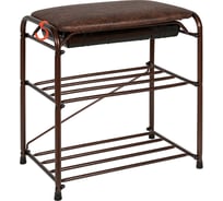 Подставка для обуви ЗМИ Альфа 13 с сиденьем и ящиком Медный антик ПДОА13СЯ М