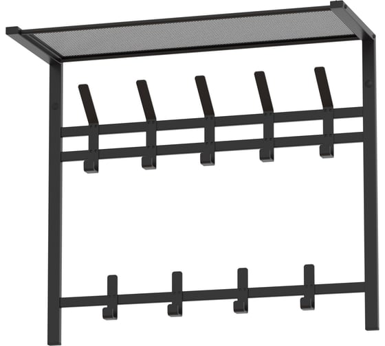 Вешалка ЗМИ с полкой 2-х ярусная Торонто 22, hanger with shelf черный ВСПТ22 Ч