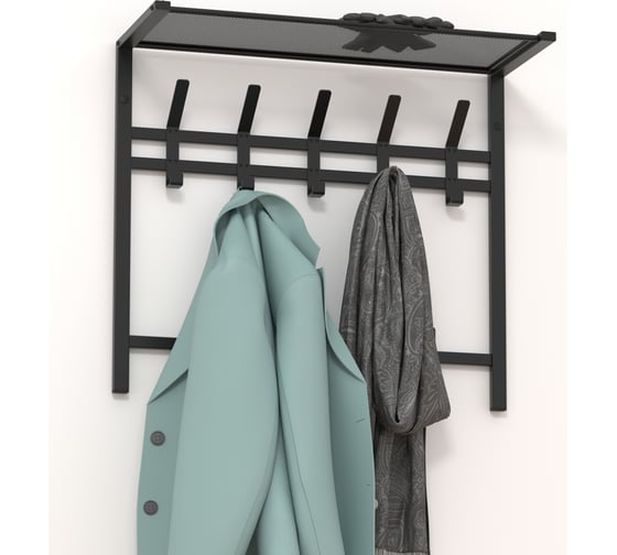 Вешалка ЗМИ с полкой 2-х ярусная Торонто 22, hanger with shelf черный ВСПТ22 Ч
