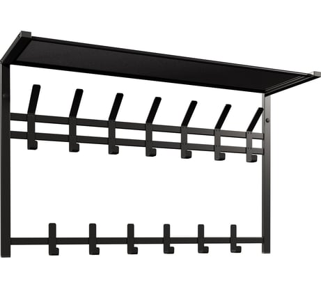 Вешалка ЗМИ с полкой 2-х ярусная Торонто 32, hanger with shelf черный ВСПТ32 Ч