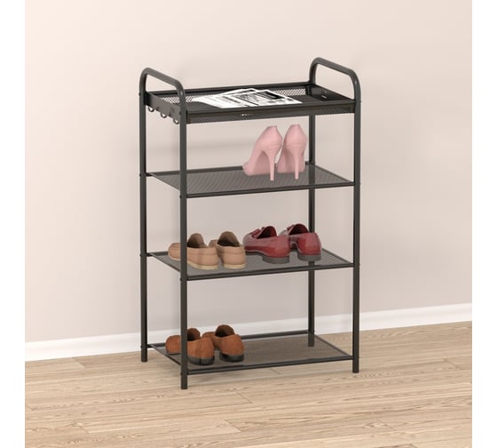 Подставка для обуви ЗМИ Верона 14 VERONA 14 shoe rack черный ПДОВ14 Ч