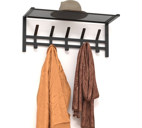 Вешалка ЗМИ с полкой Торонто 21, hanger with shelf черный ВСПТ21 Ч