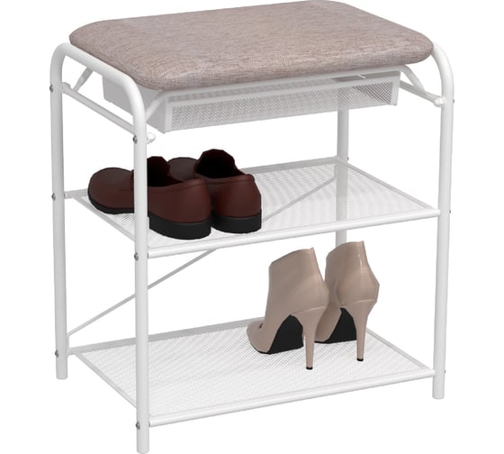 Подставка для обуви ЗМИ Гранада 13В с сиденьем и ящиком GRANADA 13В shoe bench белый ПДОГ13В Б