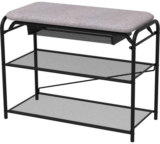 Подставка для обуви ЗМИ Гранада 23В с сиденьем и ящиком GRANADA 23В shoe bench черный ПДОГ23В Ч