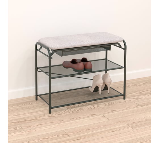 Подставка для обуви ЗМИ Гранада 23В с сиденьем и ящиком GRANADA 23В shoe bench черный ПДОГ23В Ч