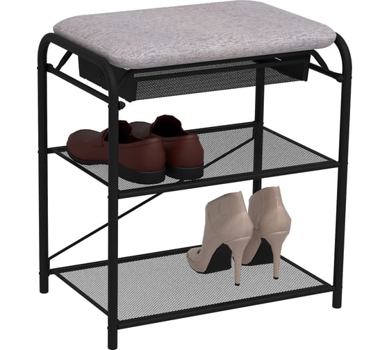 Подставка для обуви ЗМИ Гранада 13В с сиденьем и ящиком GRANADA 13В shoe bench черный ПДОГ13В Ч