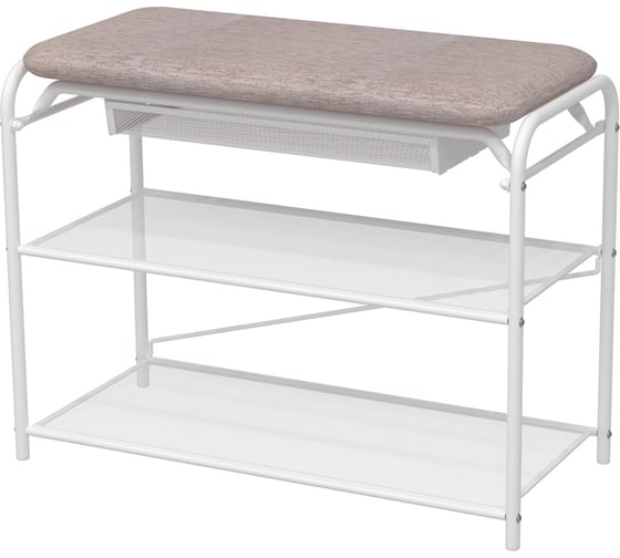 Подставка для обуви ЗМИ Гранада 23В с сиденьем и ящиком GRANADA 23В shoe bench белый ПДОГ23В Б