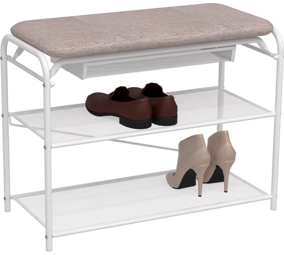 Подставка для обуви ЗМИ Гранада 23В с сиденьем и ящиком GRANADA 23В shoe bench белый ПДОГ23В Б