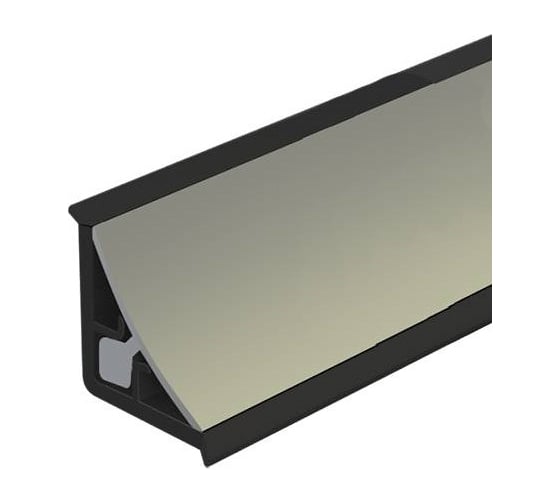 Алюминиевый плинтус для столешницы Thermoplast AP860 11,5x11,5x3,0 инокс /черный уплотнитель (фур-ра 494-202) (8) Thermoplast 860A.0C31S3000.02.PK