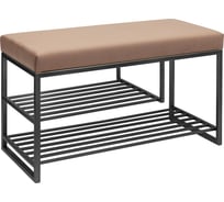 Обувница GreenWeen GARDA PLUS, черный каркас, сидение велюр цвет Mocco, 850x400x520 мм GW-GARDAPLUS-M-850B