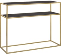 Консоль GreenWeen SKANDI, золотой каркас, верх ЛДСП черная, 1000x350x810 мм GW-KONS-SKANDI-1000G-BLACK