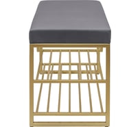 Обувница GreenWeen GARDA PLUS, золотой каркас, сидение велюр цвет Mouse Grey, 850x400x520 мм GW-GARDAPLUS-MG-850G