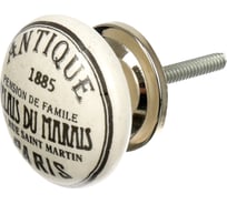 Ручка керамическая для мебели BlumenHaus BLUMEN HAUS Antique, цвет белый, рисунок серый 300/6 66243