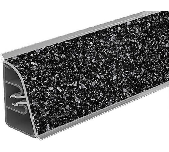 Плинтус для столешницы Thermoplast 850-1276 АР850 Черное серебро, 37х24х4200 мм (ф-ра 1910/076) 850V.1276F4200.00.00